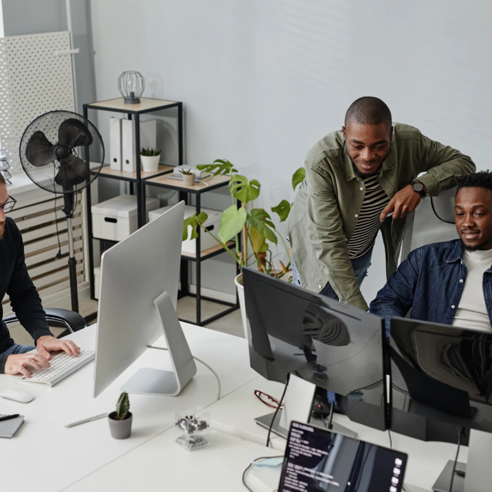 People working in a configured SharePoint environment